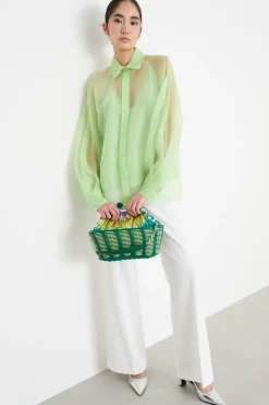 Blusa in organza - Verde