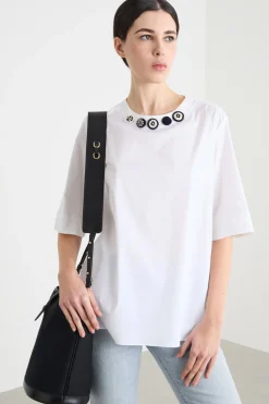 Blusa in popeline - Bianco