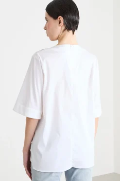 Blusa in popeline - Bianco