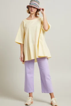 Blusa in popeline di cotone - Giallo