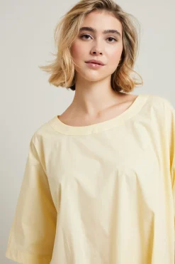 Blusa in popeline di cotone - Giallo