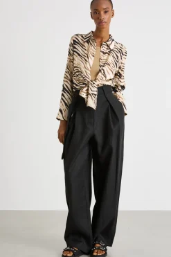 Blusa in raso animalier - Animalier