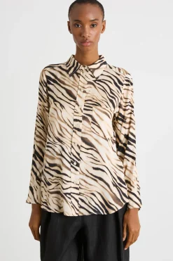 Blusa in raso animalier - Animalier