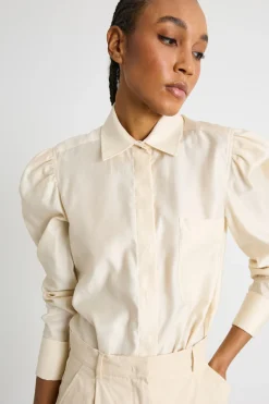Blusa in raso - Avorio