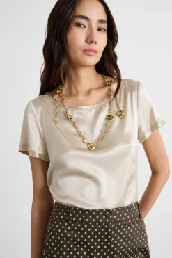 Blusa in raso - Avorio