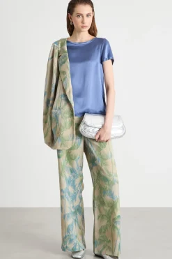 Blusa in raso - Azzurro