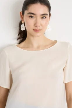 Blusa in raso - Bianco