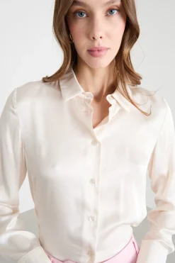 Blusa in raso - Bianco