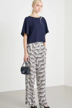 Blusa in raso - Blu