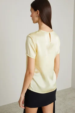 Blusa in raso di seta - Giallo