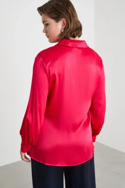Blusa in raso leggero - Rosa