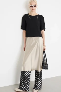 Blusa in raso - Nero