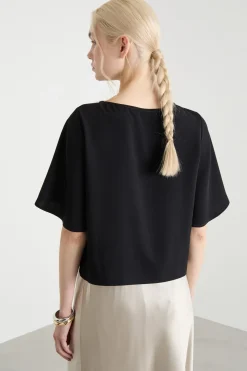 Blusa in raso - Nero