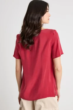 Blusa in raso - Rosso