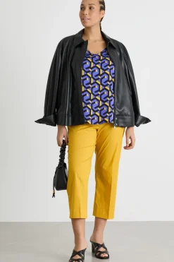 Blusa in raso stampato - Viola