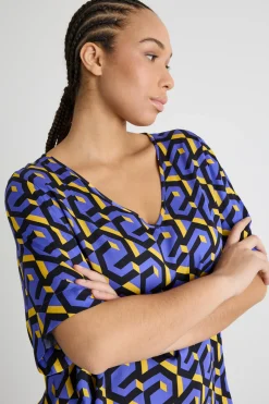 Blusa in raso stampato - Viola