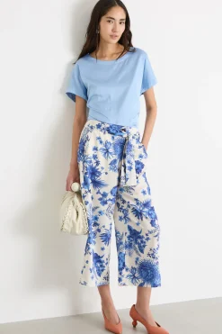 Blusa in raso stretch - Azzurro