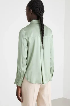 Blusa in raso - Verde