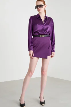 Blusa in raso - Viola