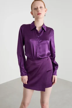 Blusa in raso - Viola