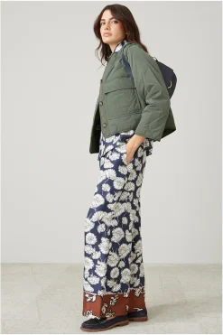 Blusa in seta - Blu Bianco