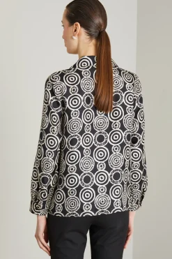 Blusa in seta - Nero Bianco
