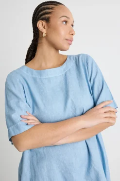 Blusa in tela - Azzurro