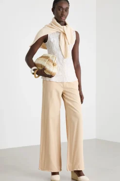 Blusa in tela - Bianco Beige