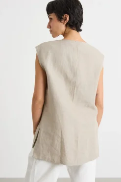 Blusa in tela leggera - Beige