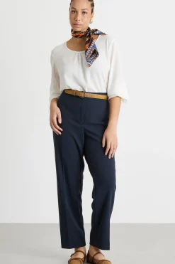 Blusa in tessuto fluido - Bianco