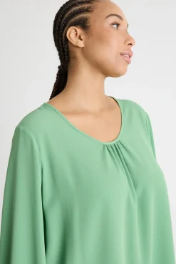 Blusa in tessuto fluido - Verde