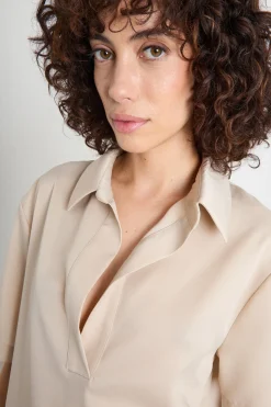 Blusa in tessuto leggero - Avorio