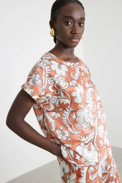 Blusa in twill stampato - Rosa