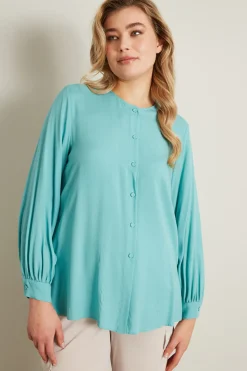 Blusa in viscosa - Azzurro