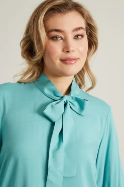 Blusa in viscosa - Azzurro