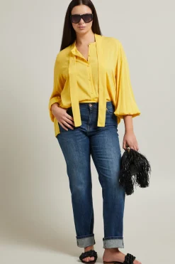 Blusa in viscosa - Giallo