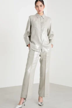 Blusa laminata - Argento