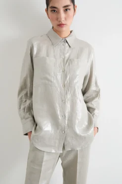 Blusa laminata - Argento