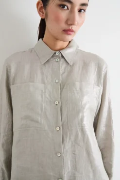 Blusa laminata - Argento