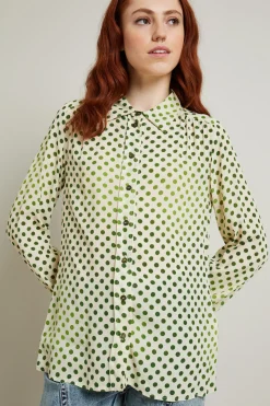 Blusa stampata - Avorio Verde