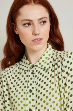 Blusa stampata - Avorio Verde