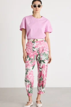 Blusa svasata in popeline - Rosa