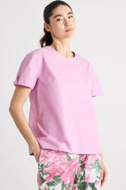 Blusa svasata in popeline - Rosa