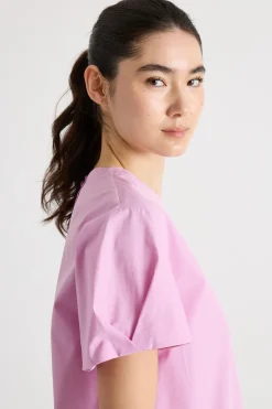 Blusa svasata in popeline - Rosa