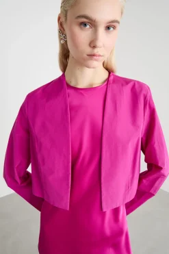 Bolero open-front in taffettà - Fuxia