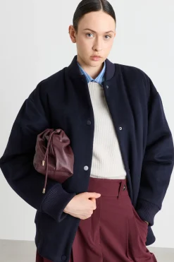 Bomber imbottito con patch - Blu