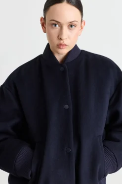 Bomber imbottito con patch - Blu