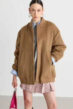Bomber imbottito con patch - Cammello