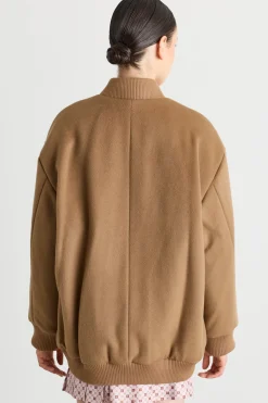 Bomber imbottito con patch - Cammello