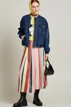 Bomber in denim - Blu Denim
